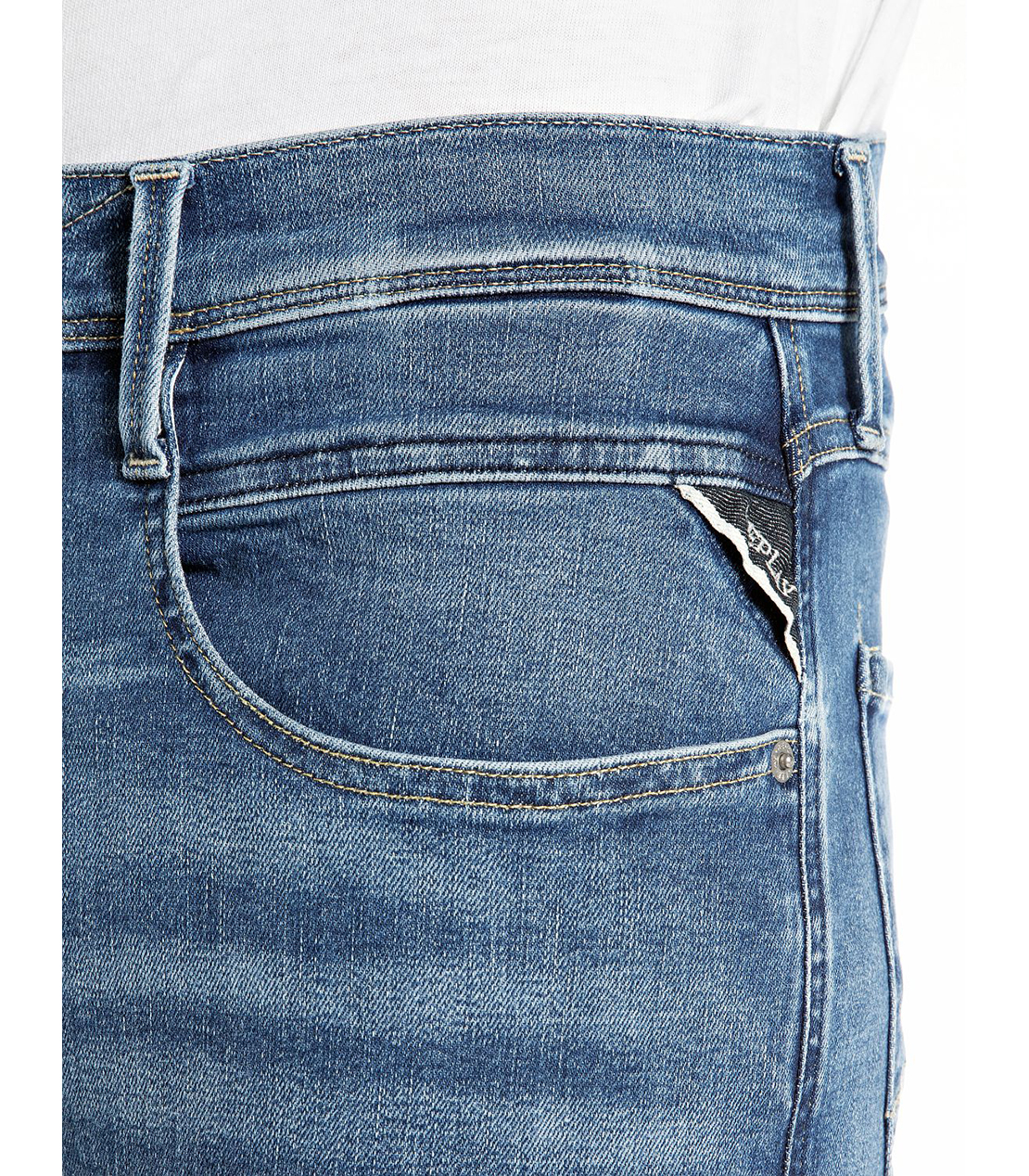 スリムフィットANBASS HYPERFLEX ブルーストレッチデニム 詳細画像 ブルー 6